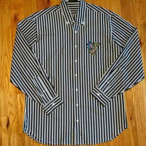 Versace Runway Embossed Striped Dress Shirt 🔥